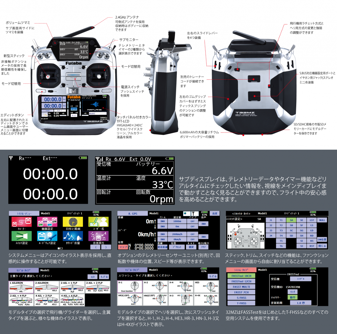 T32MZ(18ch-2.4GHzFASSTestモデル） | 双葉電子工業株式会社